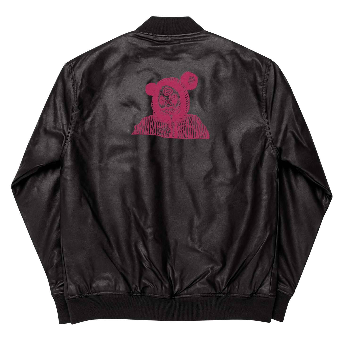 Wuv Bear in Pink on Black Jacket