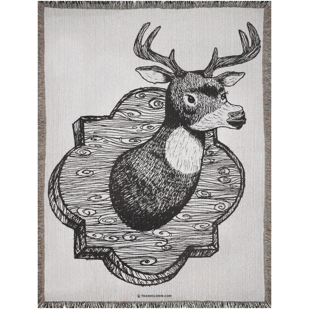 Deer Head Woven Blanket