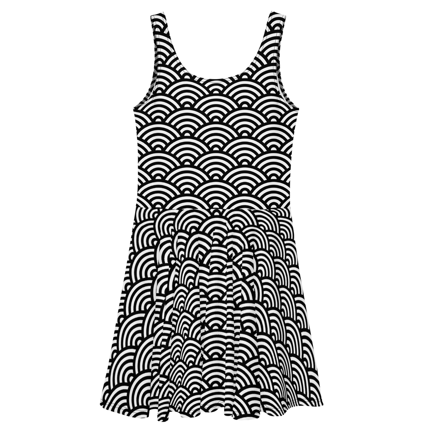 Arcs in Two Tone Skater Dress