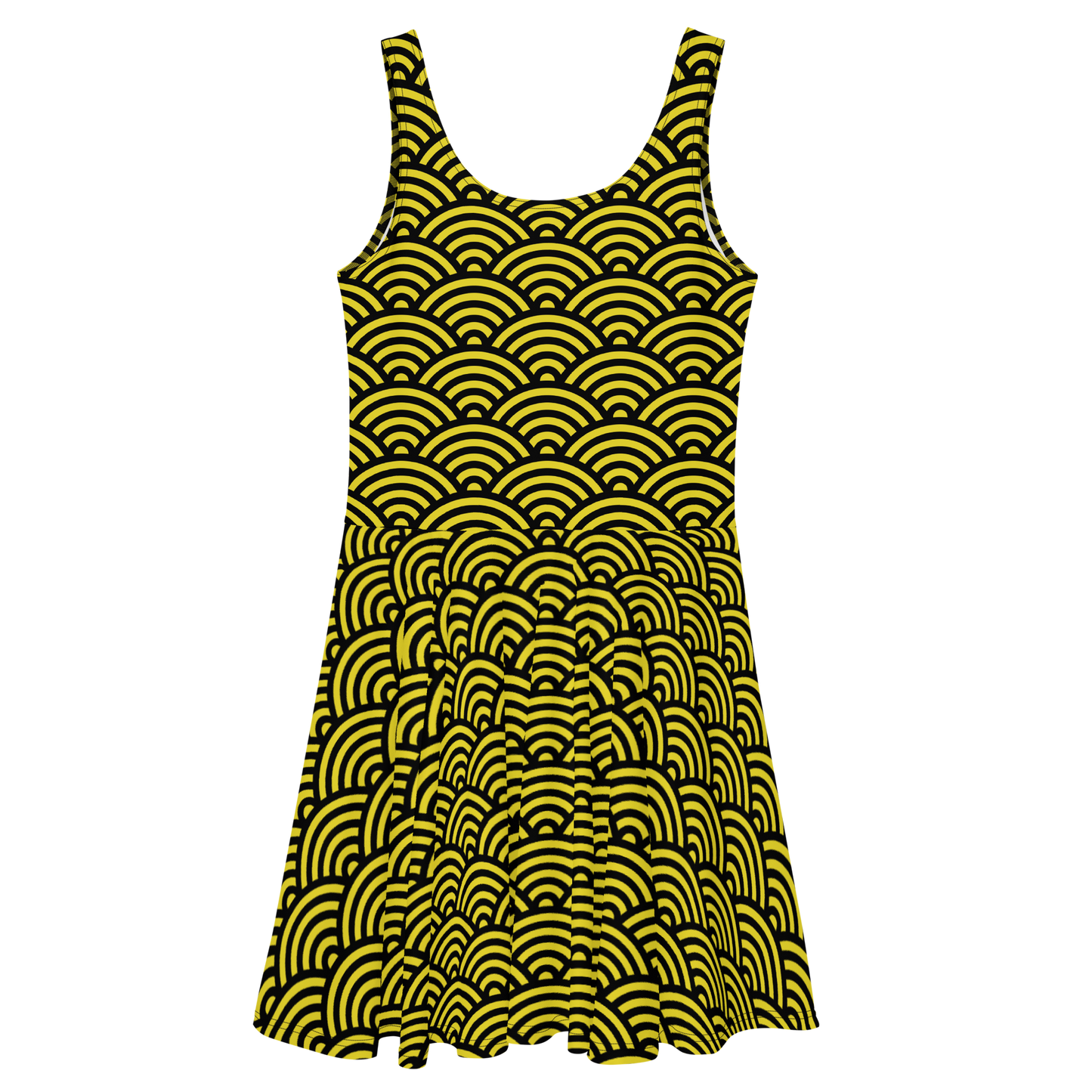 Arcs in Yellow and Black Skater Dress