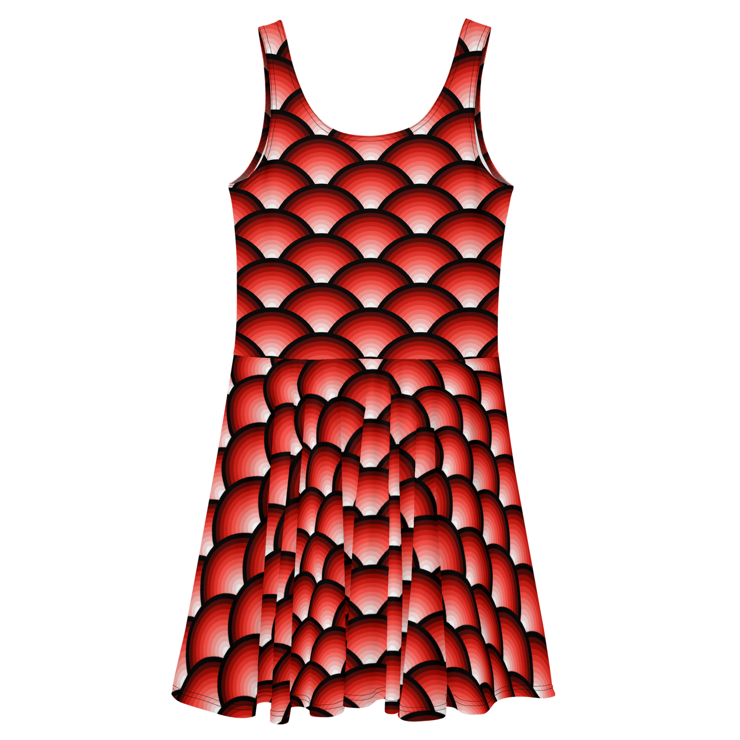 Arcs in Red Skater Dress