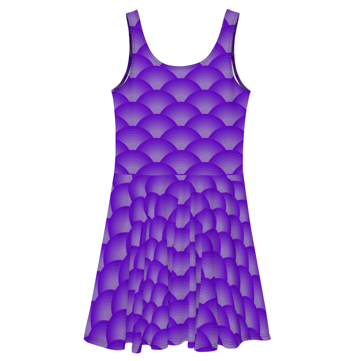 Pastel Arcs in Purple Skater Dress