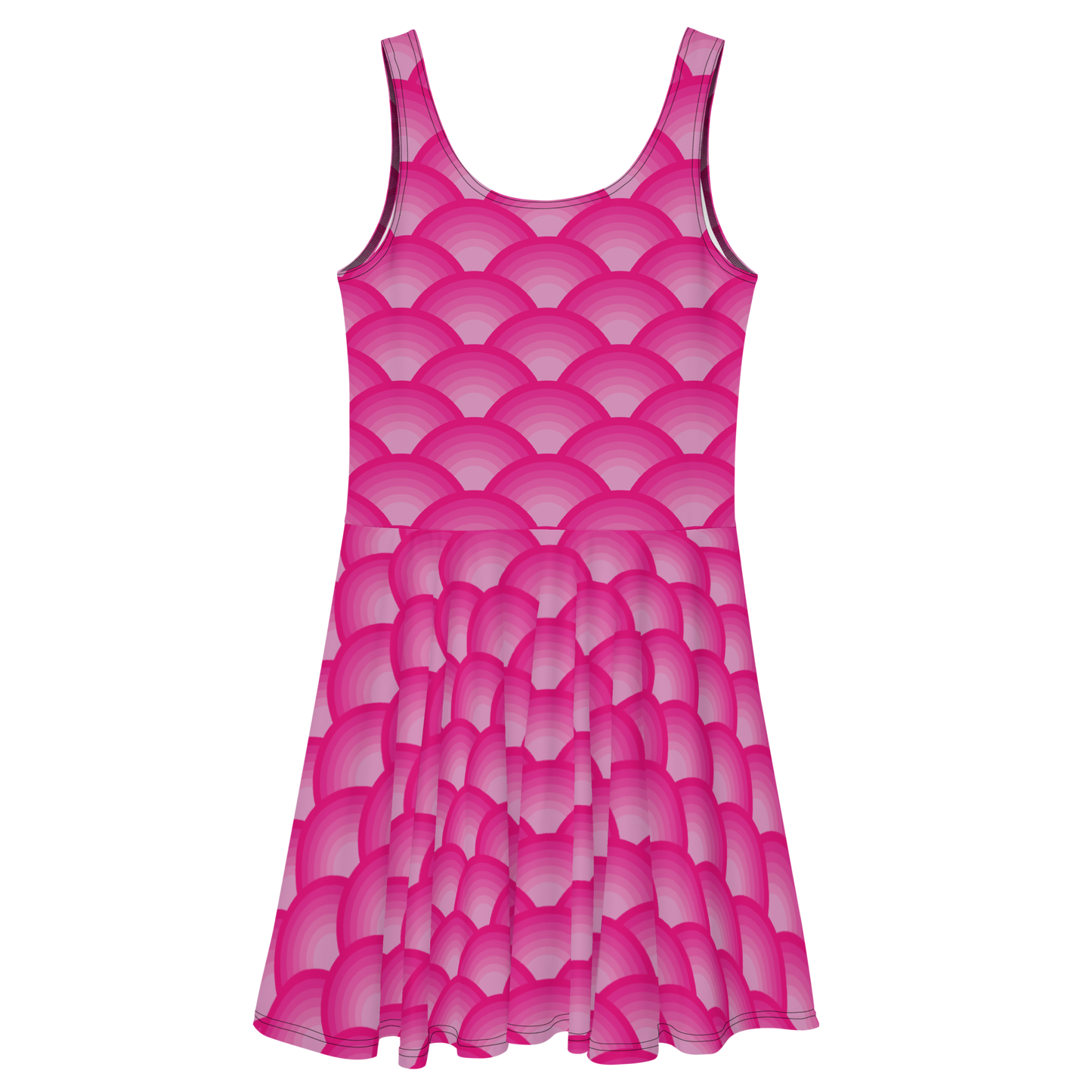 Pastel Arcs in Pink Skater Dress