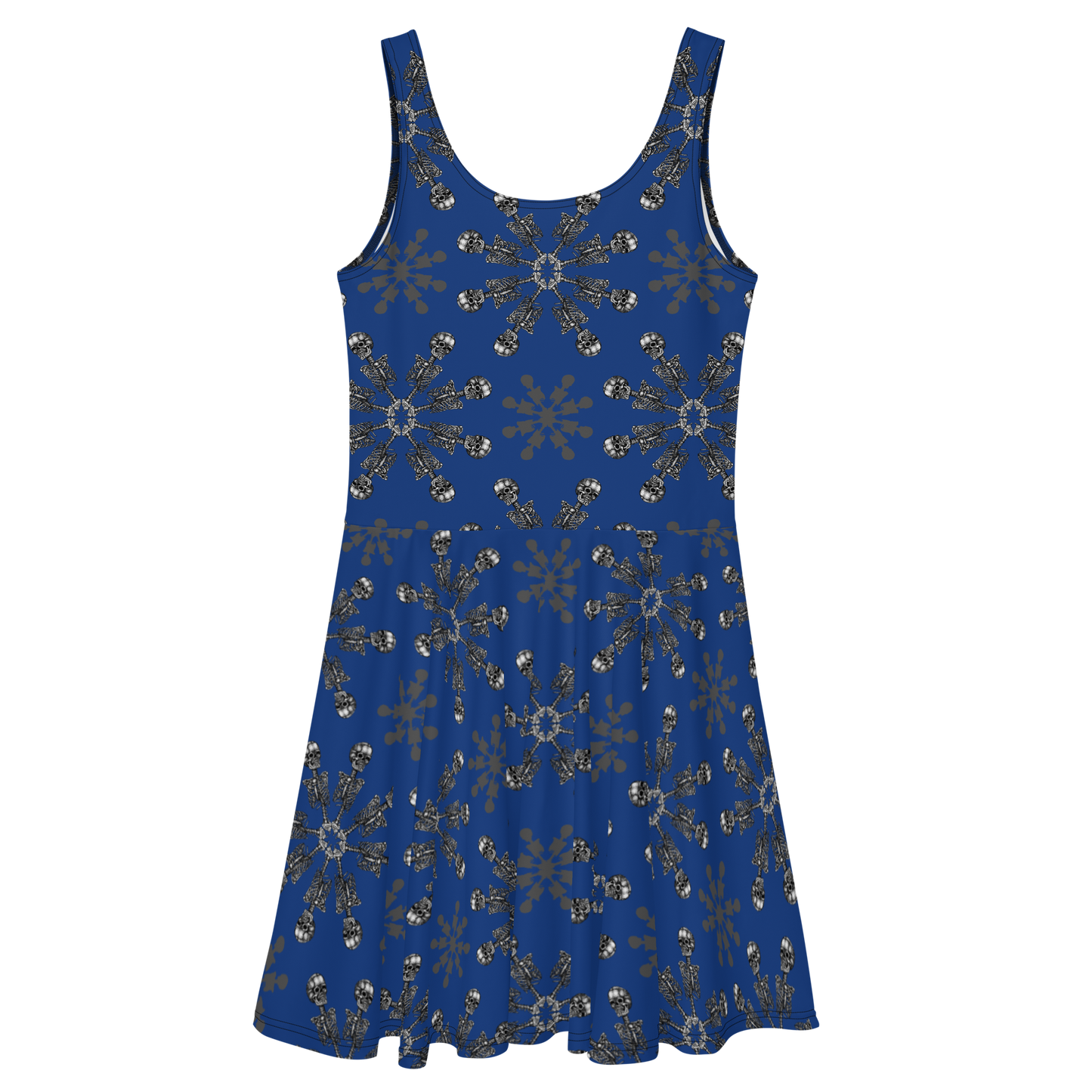 Bloomin Bones Blue Skater Dress