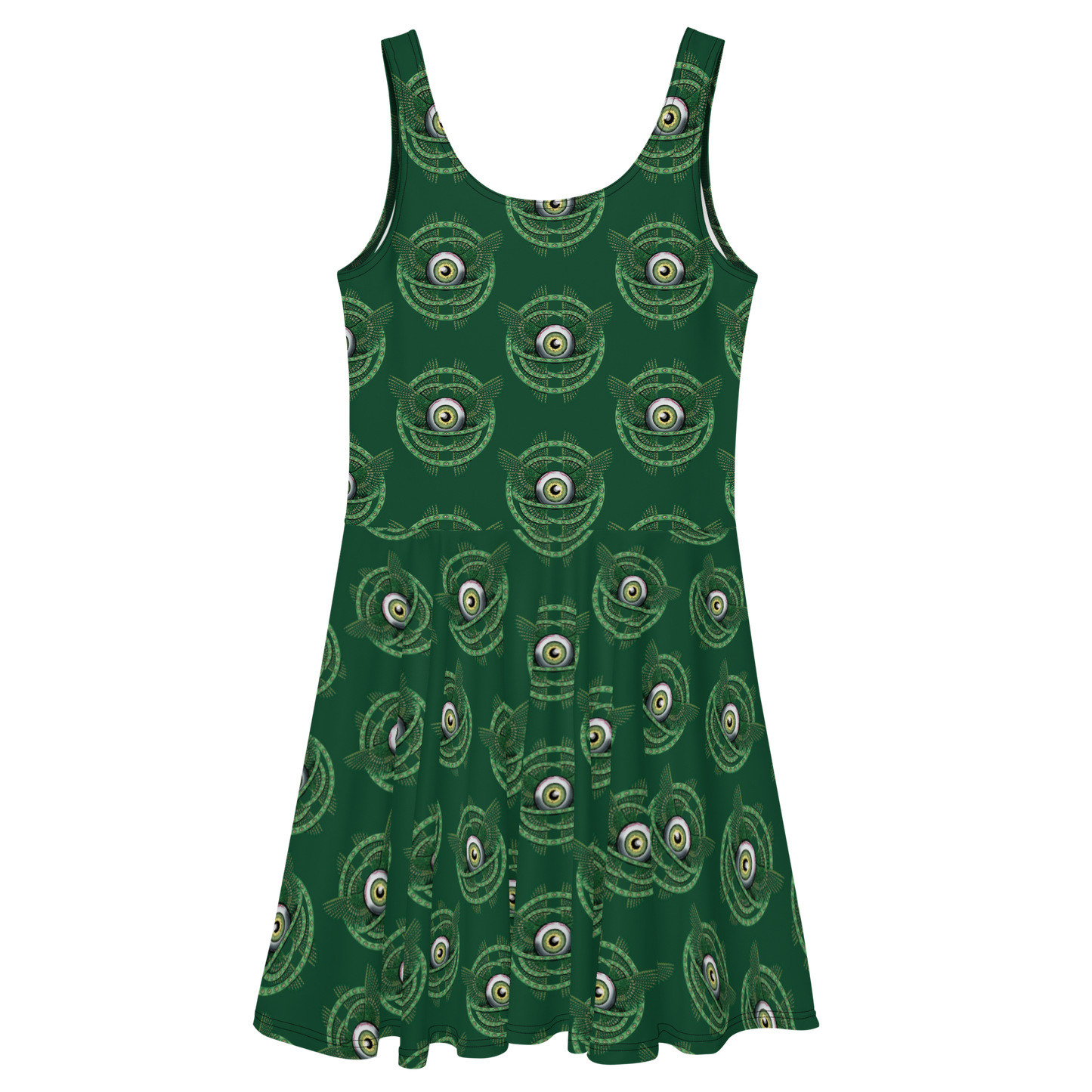 Ophanim Green Emerald Skater Dress