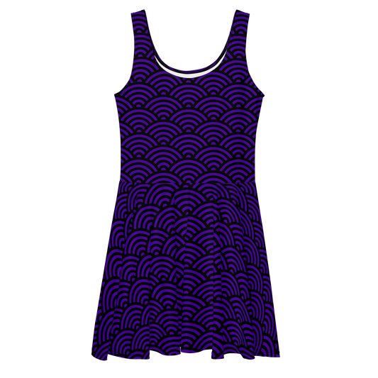 Arcs in Purple and Black Skater Dress