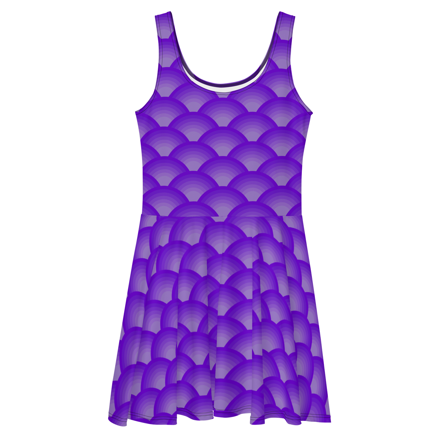 Pastel Arcs in Purple Skater Dress