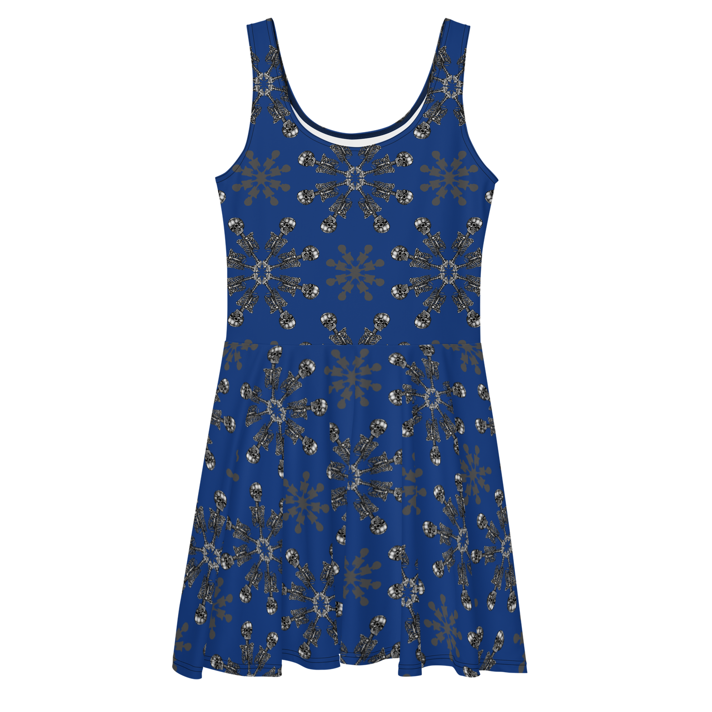 Bloomin Bones Blue Skater Dress