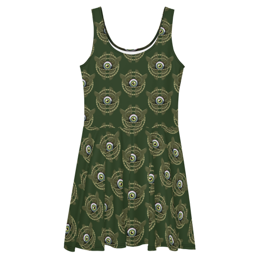 Ophanim Green Olive Skater Dress