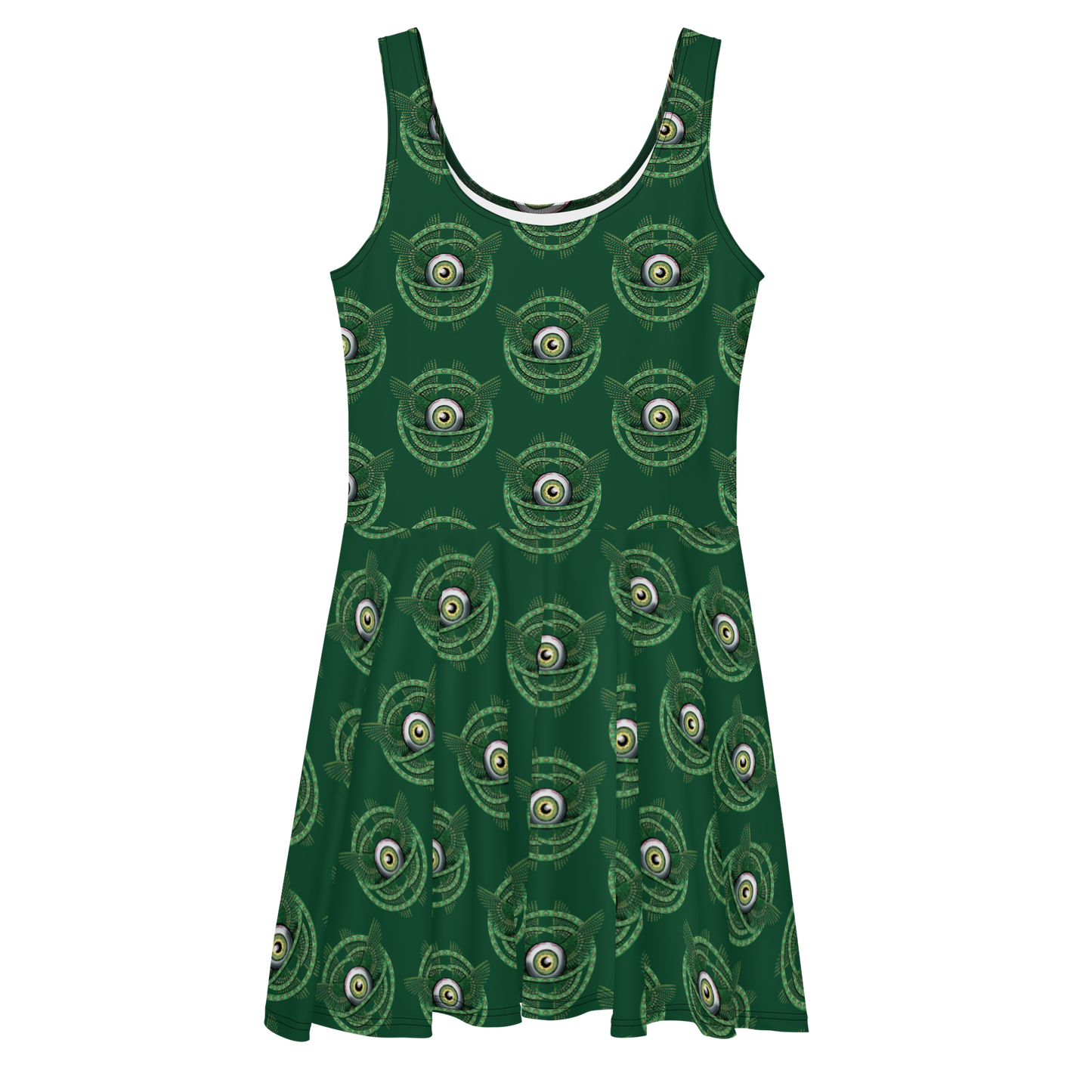 Ophanim Green Emerald Skater Dress