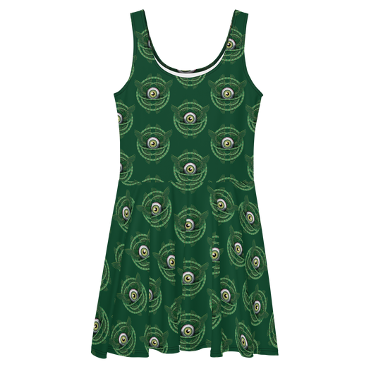 Ophanim Green Emerald Skater Dress