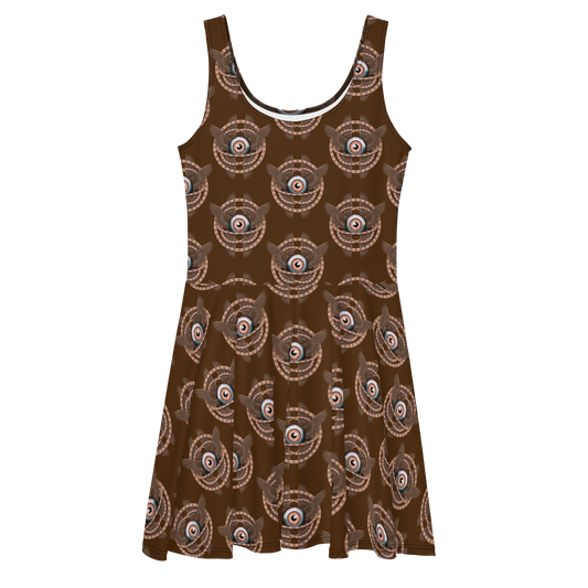 Ophanim Brown Skater Dress