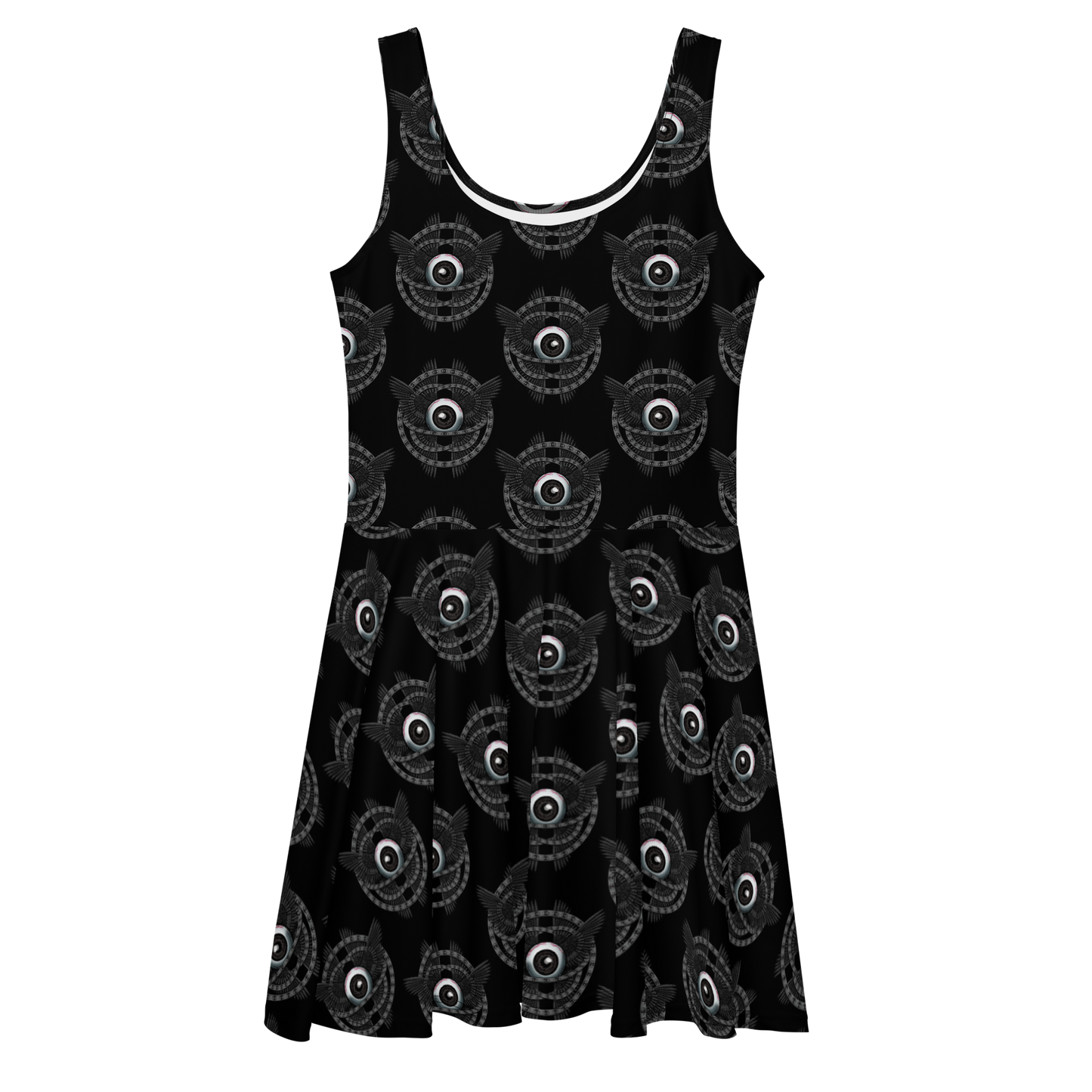 Ophanim Gray Dark Skater Dress