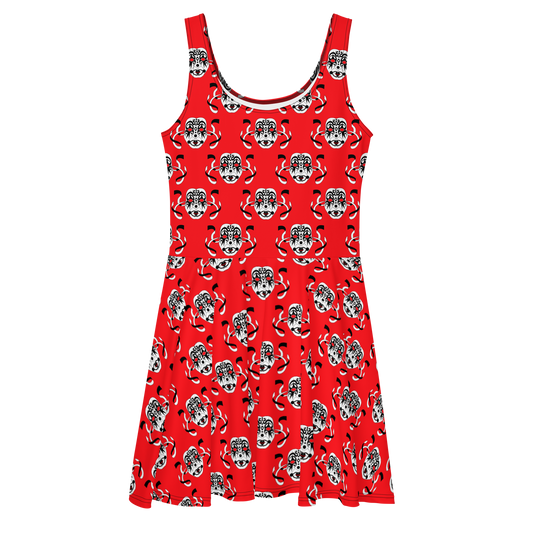 Masks Red Skater Dress