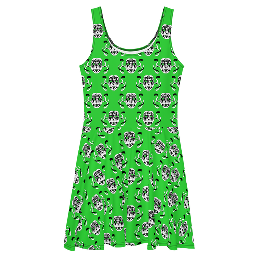 Masks Green Skater Dress