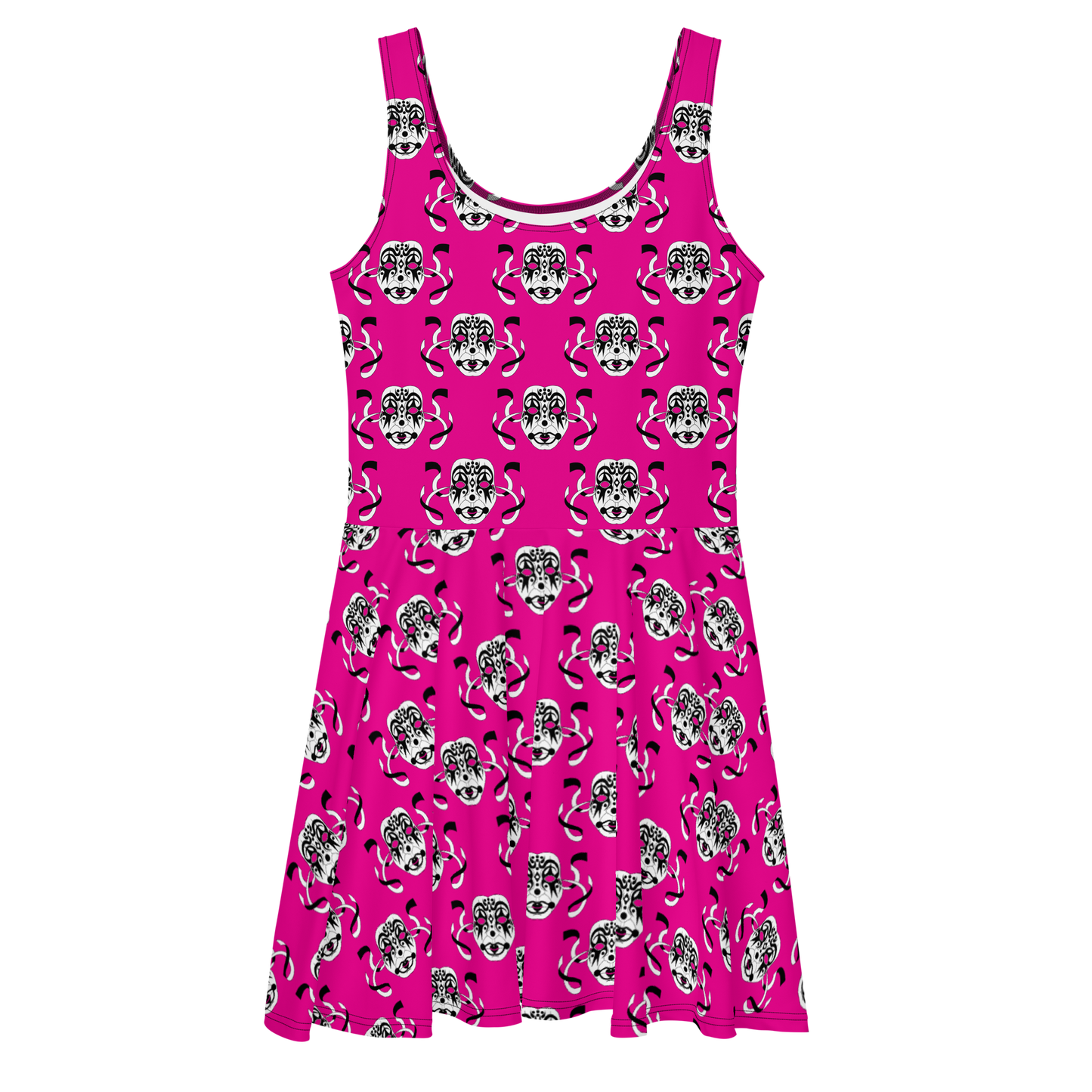 Masks Pink Skater Dress