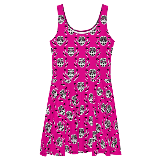 Masks Pink Skater Dress