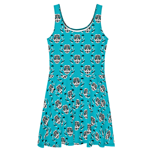 Masks Blue Skater Dress