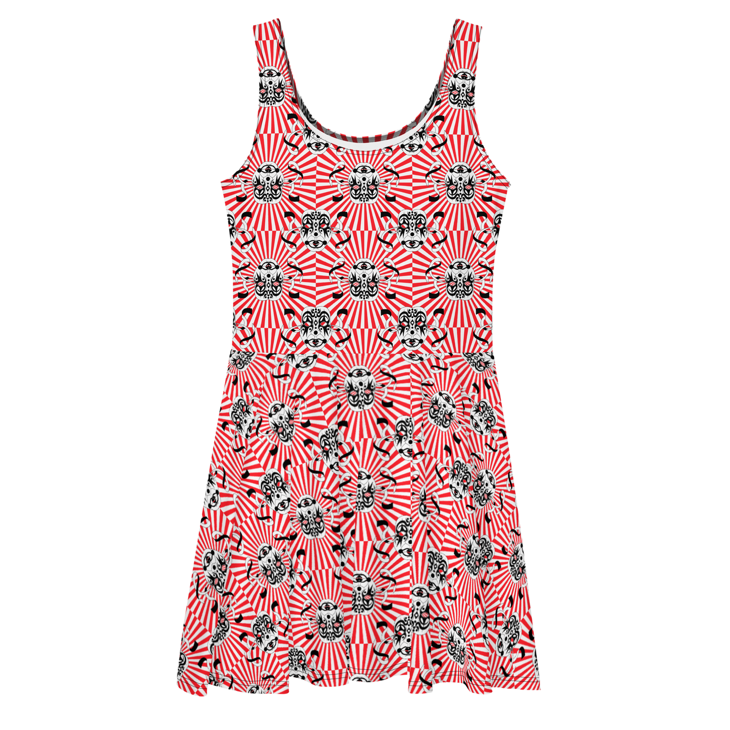 Masks Red Starburst Skater Dress