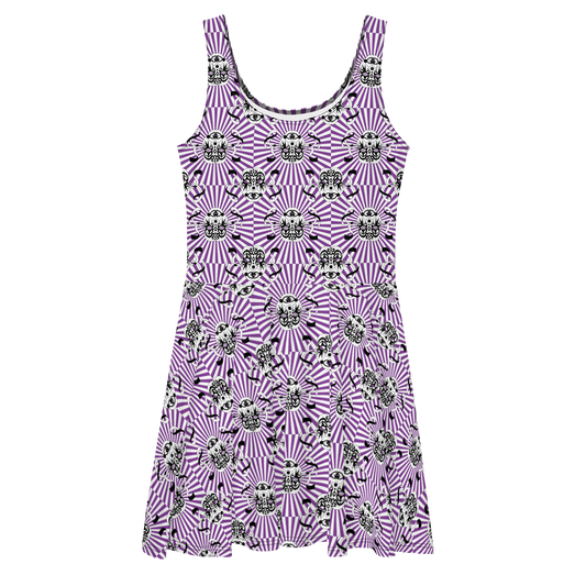 Masks Purple Starburst Skater Dress