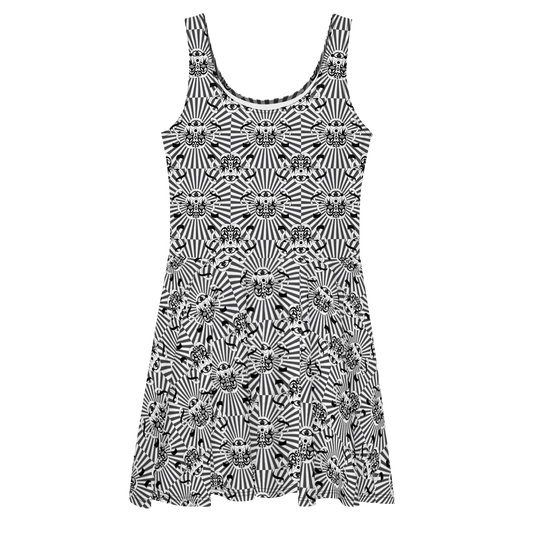 Masks Gray Starburst Skater Dress