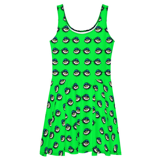 Eyes in Green Skater Dress