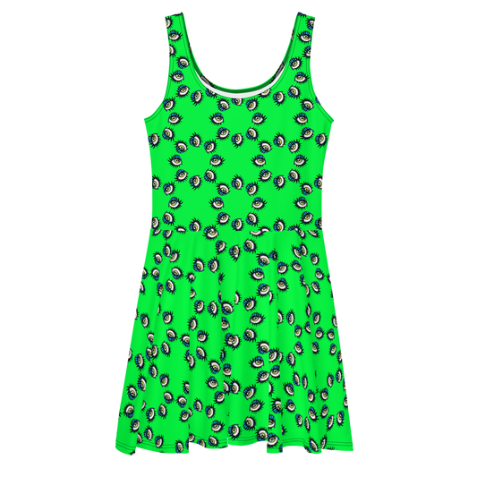 Ring of Eyes in Green Skater Dress