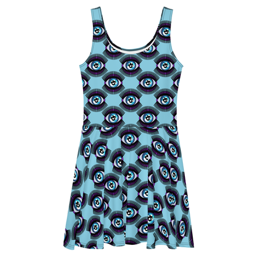 Bright Eye in Blue Skater Dress