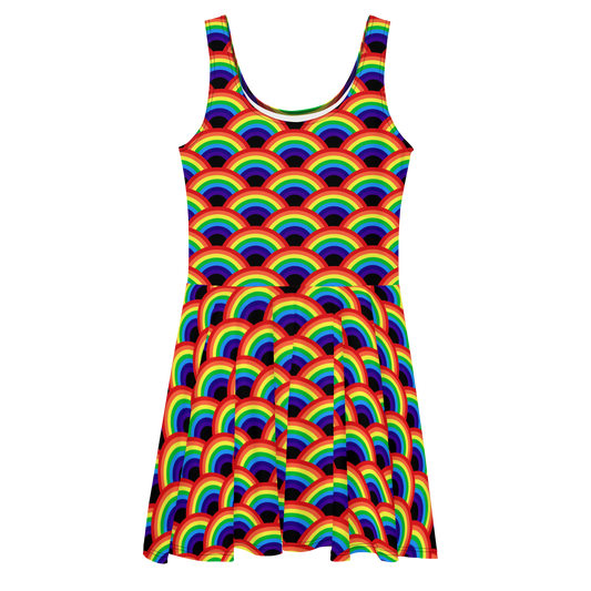 Rainbow ROYGBIVB Arcs Skater Dress