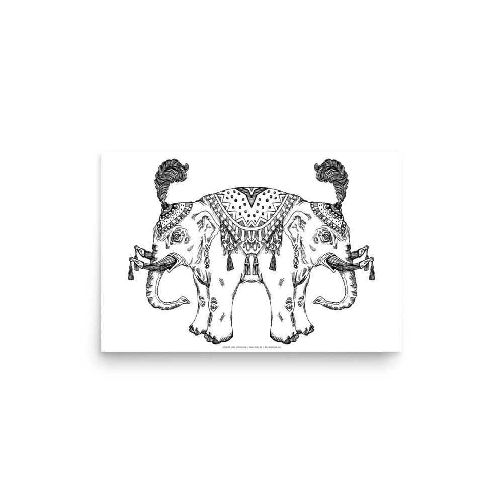 Double Circus Elephant Print